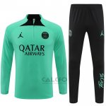 Tuta da Track di Felpa Paris Saint-Germain Jordan 2022-2023 Verde