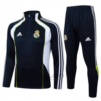 Tuta da Track di Felpa Real Madrid 2025-2026 Nero Bianco