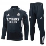 Tuta da Track di Felpa Real Madrid Bambino 2025-2026 Grigio Scuro