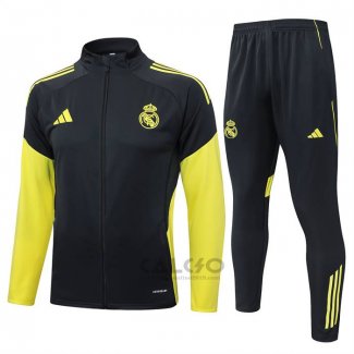Tuta da Track di Giacca Real Madrid 2025-2026 Grigio Giallo