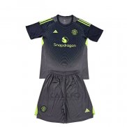 Maglia Manchester United Portiere Away Bambino 2025-2026 Nero