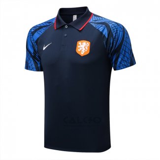 Maglia Polo Paesi Bassi 2022-2023 Blu