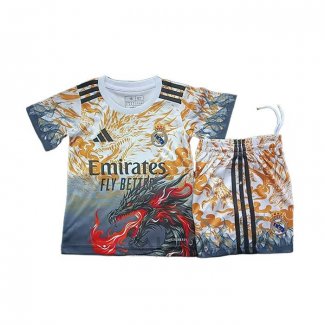 Maglia Real Madrid Dragon Bambino 2025-2026 Arancione
