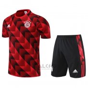 Tuta da Track Bayern Monaco Manica Corta 2022-2023 Rosso - Pantaloncini