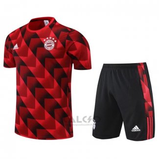 Tuta da Track Bayern Monaco Manica Corta 2022-2023 Rosso - Pantaloncini