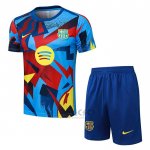 Tuta da Track FC Barcellona Manica Corta 2025-2026 Blu Rosso - Pantaloncini