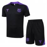 Tuta da Track FC Barcellona Manica Corta 2025-2026 Nero - Pantaloncini