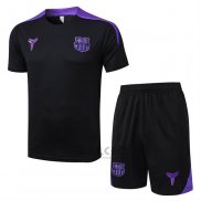 Tuta da Track FC Barcellona Manica Corta 2025-2026 Nero - Pantaloncini
