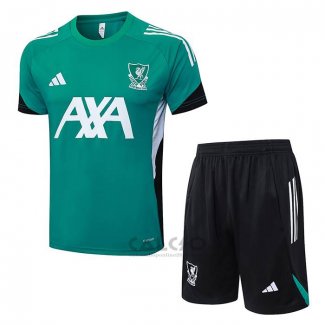 Tuta da Track Liverpool Manica Corta 2025-2026 Verde - Pantaloncini