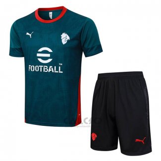 Tuta da Track Milan Manica Corta 2025-2026 Verde - Pantaloncini