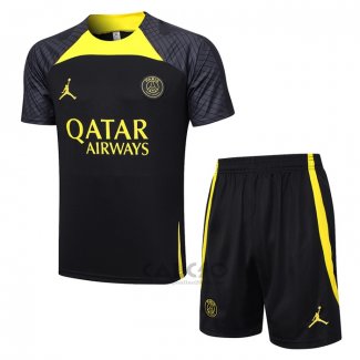 Tuta da Track Paris Saint-Germain Jordan Manica Corta 2023-2024 Nero - Pantaloncini