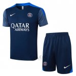 Tuta da Track Paris Saint-Germain Manica Corta 2025-2026 Blu - Pantaloncini
