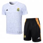 Tuta da Track Real Madrid Manica Corta 2024-2025 Bianco - Pantaloncini