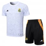 Tuta da Track Real Madrid Manica Corta 2024-2025 Bianco - Pantaloncini