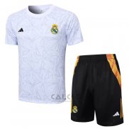 Tuta da Track Real Madrid Manica Corta 2024-2025 Bianco - Pantaloncini
