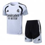 Tuta da Track Real Madrid Manica Corta 2025-2026 Bianco - Pantaloncini