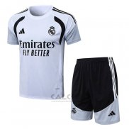 Tuta da Track Real Madrid Manica Corta 2025-2026 Bianco - Pantaloncini