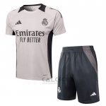 Tuta da Track Real Madrid Manica Corta 2024-2025 Rosa Claro - Pantaloncini