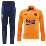 Tuta da Track di Felpa FC Barcellona 2022-2023 Arancione