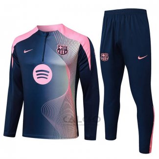 Tuta da Track di Felpa FC Barcellona Bambino 2025-2026 Blu Rosa