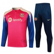 Tuta da Track di Felpa FC Barcellona Bambino 2024-2025 Rosso