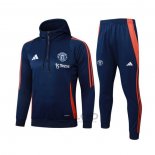 Tuta da Track di Felpa Manchester United Bambino 2024-2025 Blu