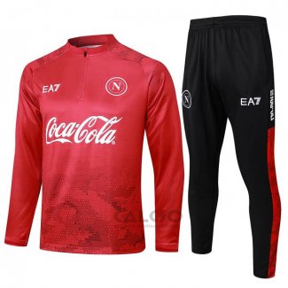 Tuta da Track di Felpa Napoli Bambino 2024-2025 Rosso