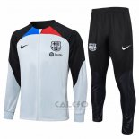 Tuta da Track di Giacca FC Barcellona 2023-2024 Grigio