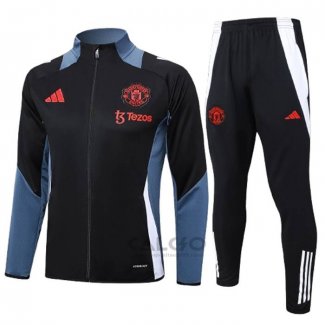 Tuta da Track di Giacca Manchester United 2024-2025 Nero e Grigio