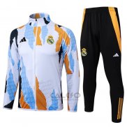 Tuta da Track di Giacca Real Madrid 2024-2025 Bianco e Giallo