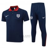 Conjunto Polo Inghilterra 2024-2025 Blu