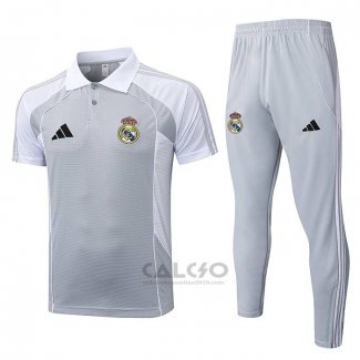Conjunto Polo Real Madrid 2025-2026 Grigio