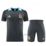 Tuta da Track Argentina Manica Corta 2024-2025 Grigio - Pantaloncini