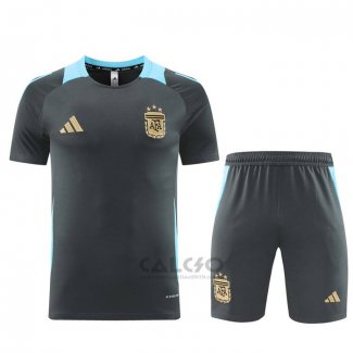 Tuta da Track Argentina Manica Corta 2024-2025 Grigio - Pantaloncini