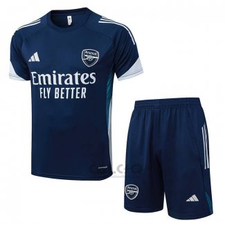 Tuta da Track Arsenal Manica Corta 2025-2026 Blu Grigio - Pantaloncini