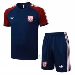 Tuta da Track Arsenal Manica Corta 2025-2026 Blu Rosso - Pantaloncini