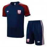 Tuta da Track Arsenal Manica Corta 2025-2026 Blu Rosso - Pantaloncini