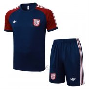Tuta da Track Arsenal Manica Corta 2025-2026 Blu Rosso - Pantaloncini