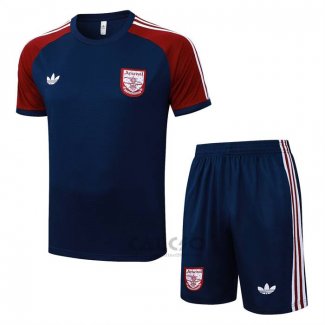 Tuta da Track Arsenal Manica Corta 2025-2026 Blu Rosso - Pantaloncini