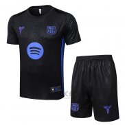 Tuta da Track FC Barcellona Manica Corta 2025-2026 Nero - Pantaloncini