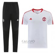 Tuta da Track Manchester United Manica Corta 2023-2024 Bianco