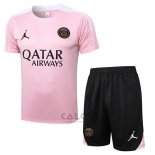 Tuta da Track Paris Saint-Germain Jordan Manica Corta 2024-2025 Rosa - Pantaloncini