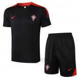 Tuta da Track Portogallo Manica Corta 2024-2025 Nero - Pantaloncini