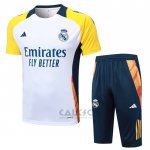Tuta da Track Real Madrid Manica Corta 2024-2025 Bianco - Pantaloncini