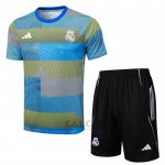 Tuta da Track Real Madrid Manica Corta 2025-2026 Blu Verde - Pantaloncini