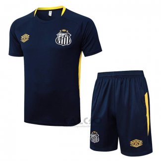 Tuta da Track Santos Manica Corta 2025-2026 Blu - Pantaloncini
