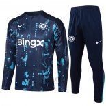 Tuta da Track di Felpa Chelsea 2024-2025 Blu Scuro