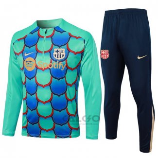 Tuta da Track di Felpa FC Barcellona 2024-2025 Verde