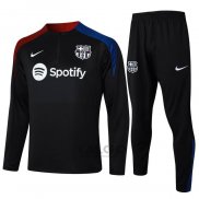 Tuta da Track di Felpa FC Barcellona Bambino 2024-2025 Nero