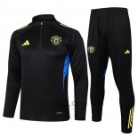 Tuta da Track di Felpa Manchester United 2025-2026 Nero Giallo